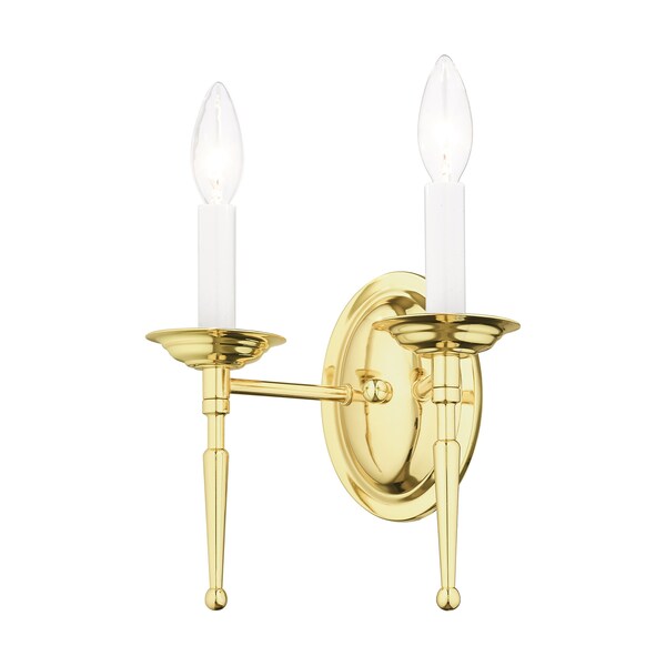 Williamsburgh 2 Light Polished Brass Wall Sconce