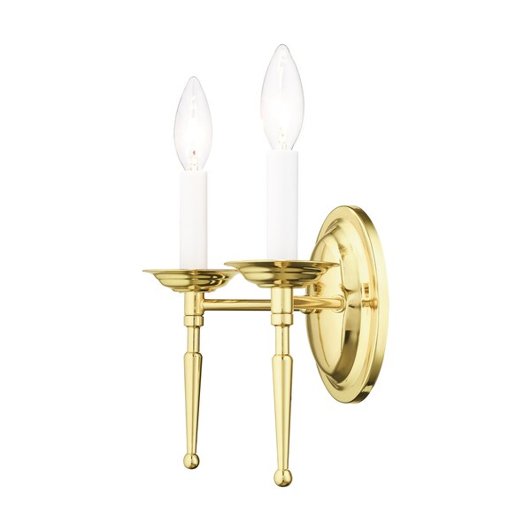 Williamsburgh 2 Light Polished Brass Wall Sconce