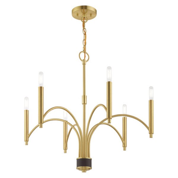 Wisteria 6 Light Satin Brass Chandelier