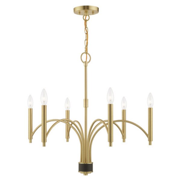 Wisteria 6 Light Satin Brass Chandelier