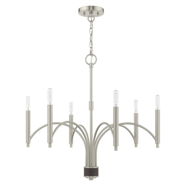 Wisteria 6 Light Brushed Nickel Chandeli