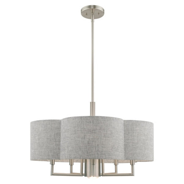 Kalmar 6 Light Brushed Nickel Pendant Chandelier