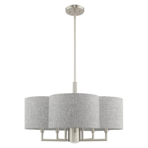 Kalmar 6 Light Brushed Nickel Pendant Chandelier