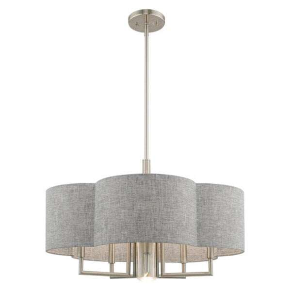 Kalmar 6 Light Brushed Nickel Pendant Chandelier