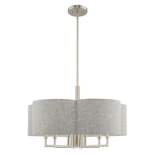 Kalmar 6 Light Brushed Nickel Pendant Chandelier