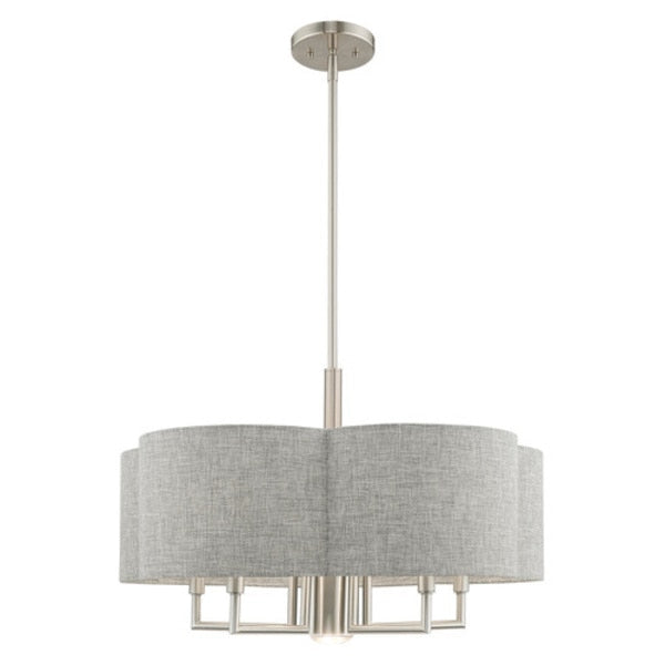 Kalmar 6 Light Brushed Nickel Pendant Chandelier
