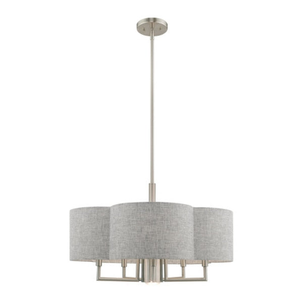 Kalmar 6 Light Brushed Nickel Pendant Chandelier