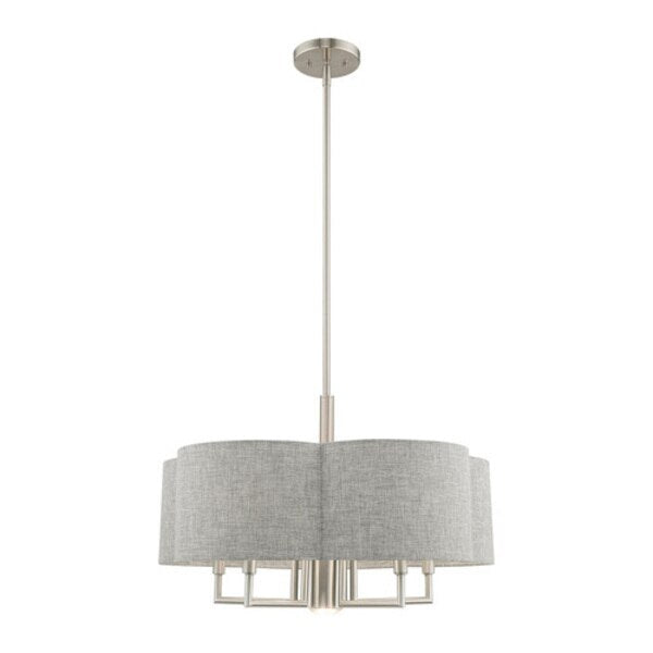 Kalmar 6 Light Brushed Nickel Pendant Chandelier