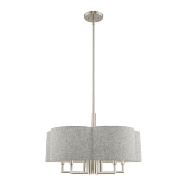 Kalmar 6 Light Brushed Nickel Pendant Chandelier
