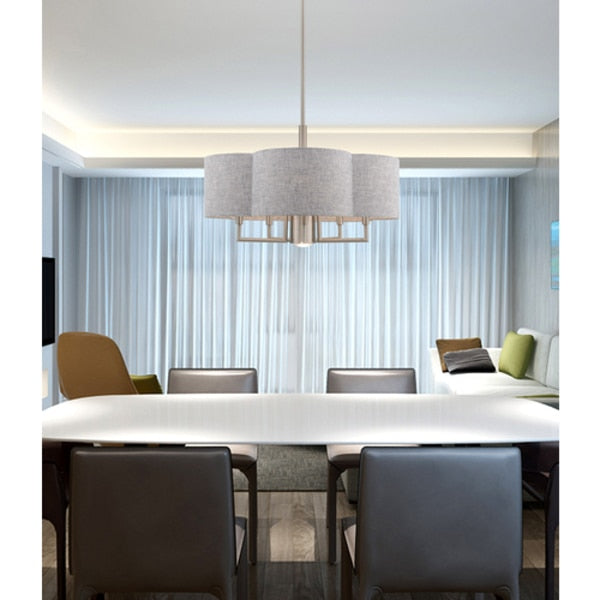 Kalmar 6 Light Brushed Nickel Pendant Chandelier