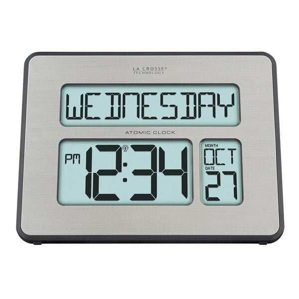 Atomic Dgtl Wall Clock, Wht Backlight