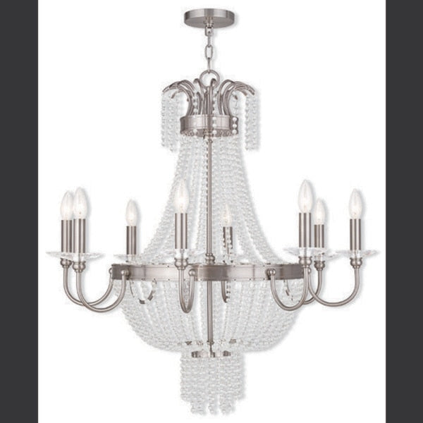 Valentina 8 Light Brushed Nickel Chandel