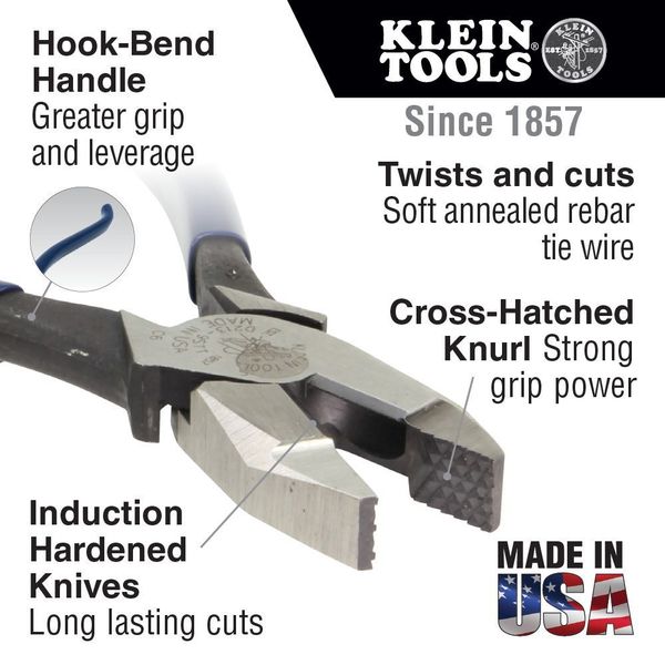 9 1/4 in 2000(TM) Iron Workers Plier, Steel