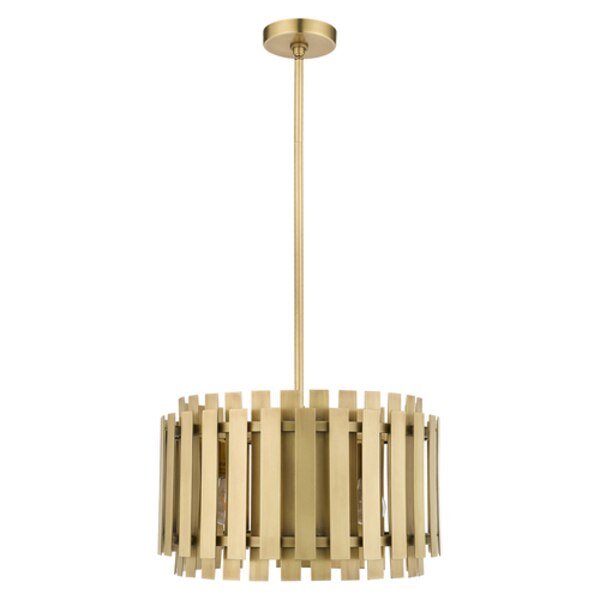 Greenwich 5 Light Natural Brass Pendant