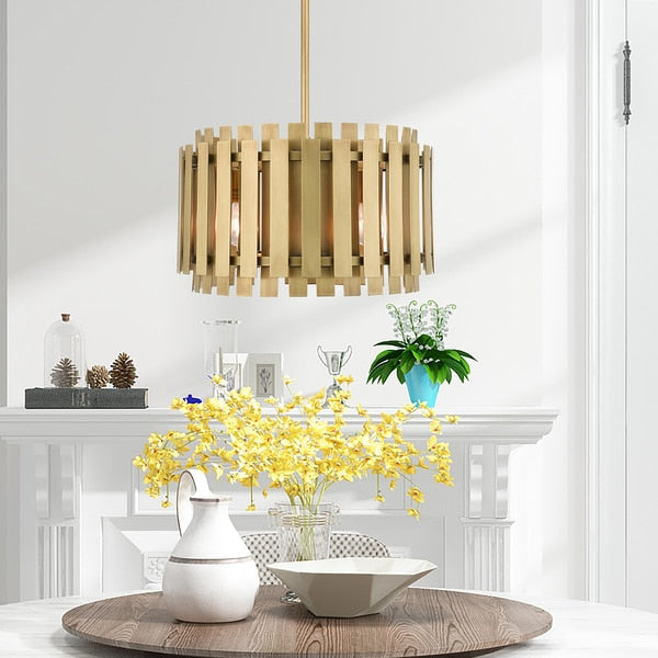 Greenwich 5 Light Natural Brass Pendant