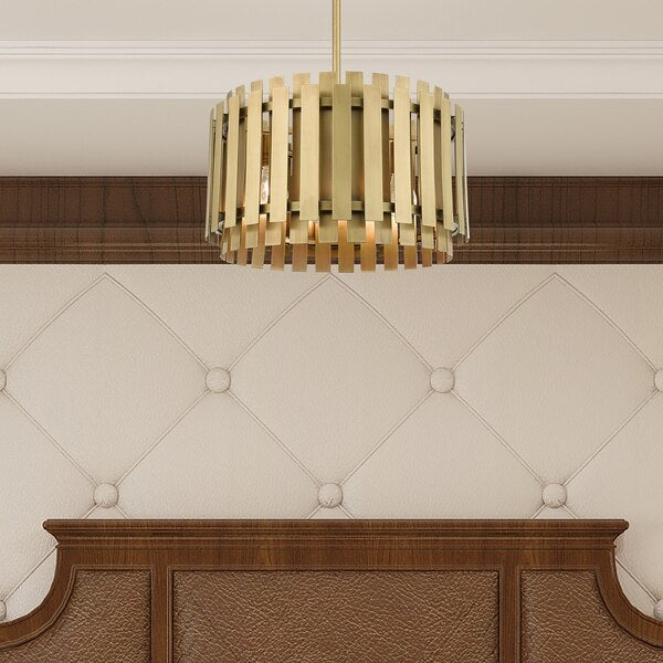 Greenwich 5 Light Natural Brass Pendant