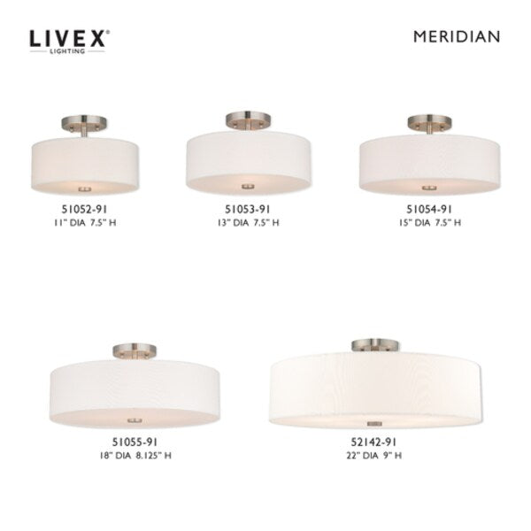 Meridian 5 Light Brushed Nickel Ceiling Mount
