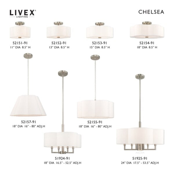 Chelsea 2 Light Brushed Nickel Ceiling Mount