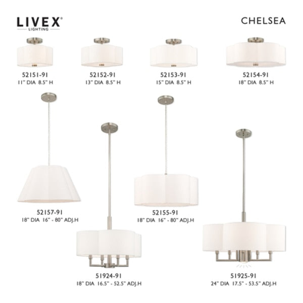 Chelsea 2 Light Brushed Nickel Ceiling Mount