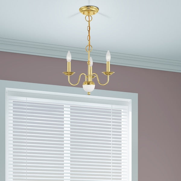 Windsor 3 Light Polished Brass Mini Chan