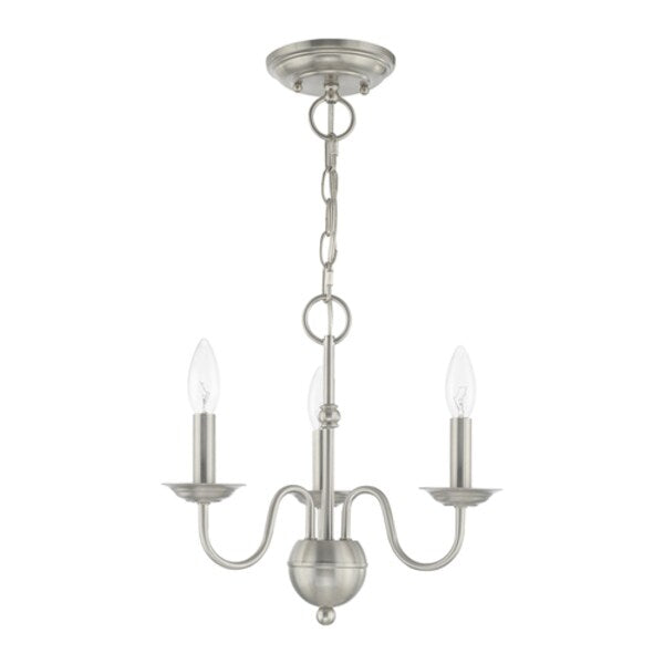 Windsor 3 Light Brushed Nickel Mini Chan