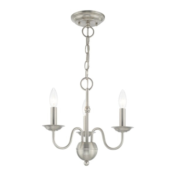 Windsor 3 Light Brushed Nickel Mini Chan