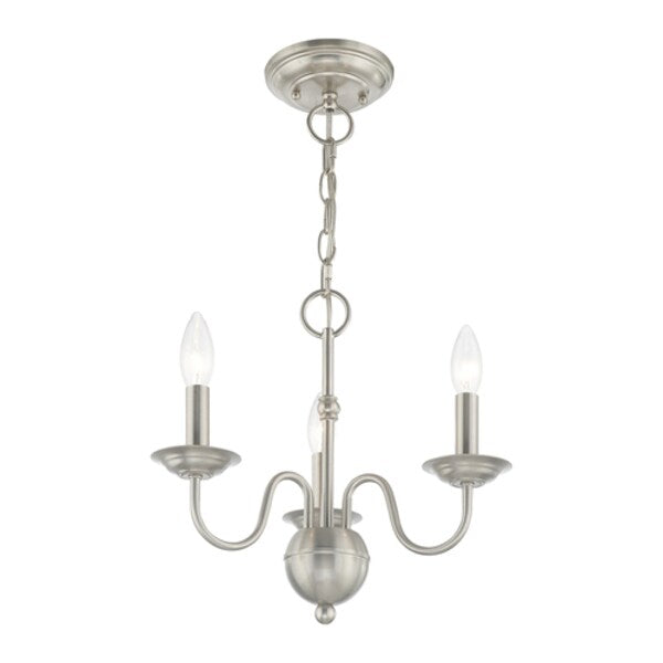 Windsor 3 Light Brushed Nickel Mini Chan