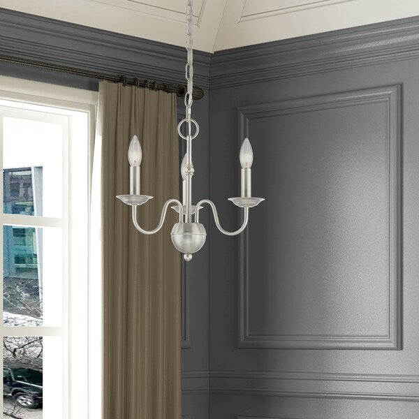 Windsor 3 Light Brushed Nickel Mini Chan