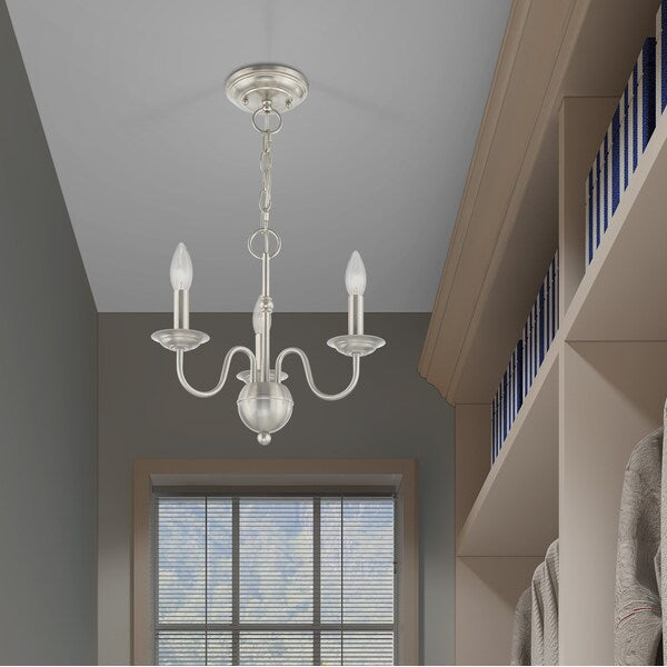 Windsor 3 Light Brushed Nickel Mini Chan