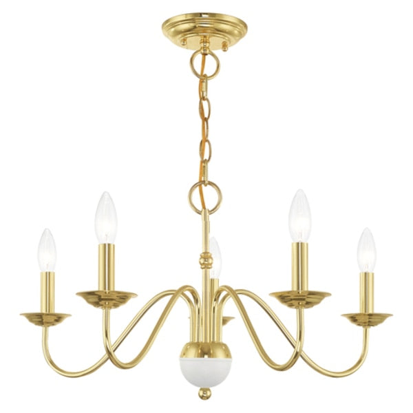 Windsor 5 Light Polished Brass Chandelier