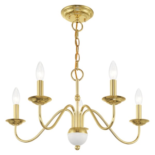 Windsor 5 Light Polished Brass Chandelier