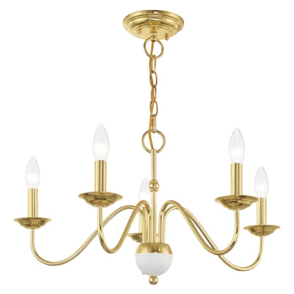 Windsor 5 Light Polished Brass Chandelier