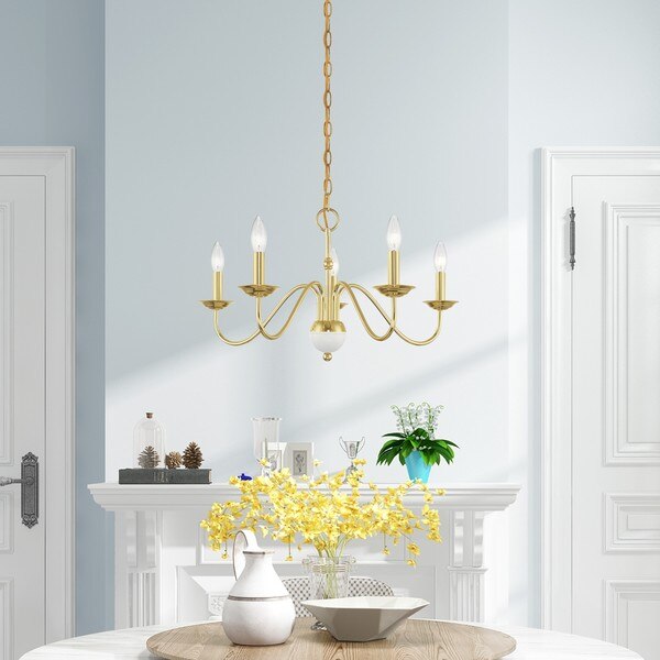 Windsor 5 Light Polished Brass Chandelier
