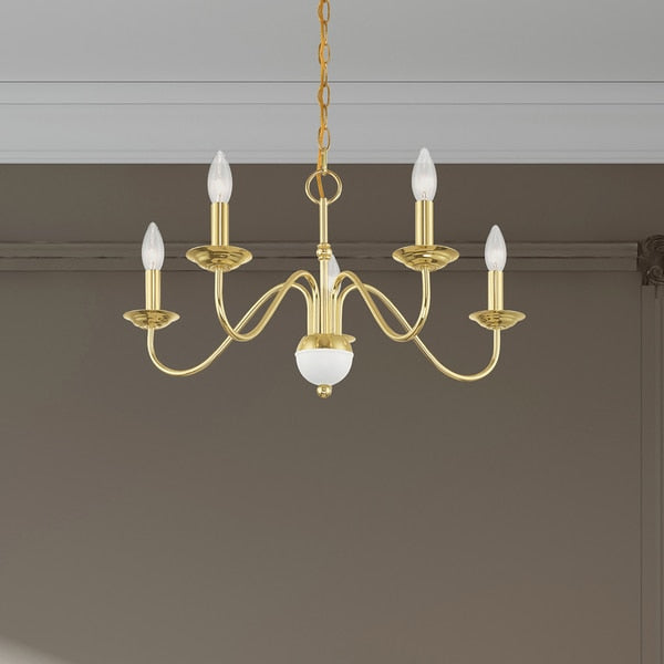 Windsor 5 Light Polished Brass Chandelier