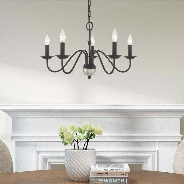 Windsor 5 Light Black Chandelier