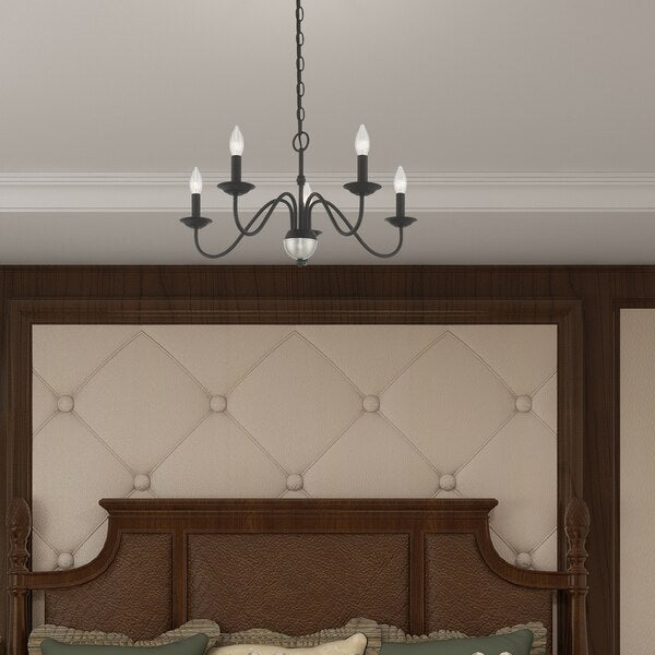 Windsor 5 Light Black Chandelier