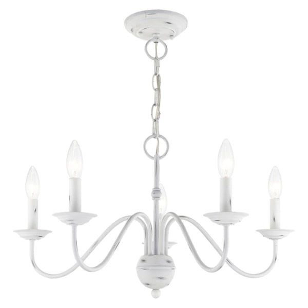 Windsor 5 Light Antique White Chandelier