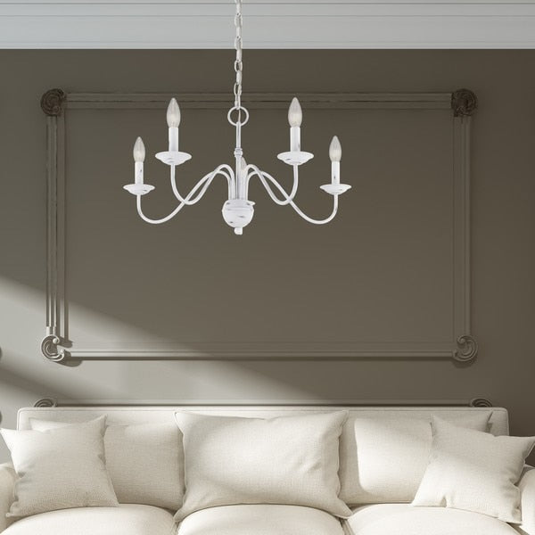 Windsor 5 Light Antique White Chandelier