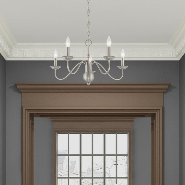 Windsor 5 Light Brushed Nickel Chandelier