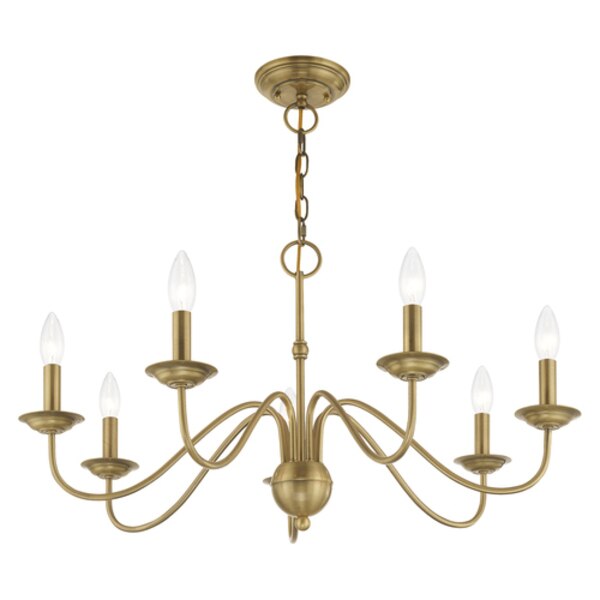 Windsor 7 Light Antique Brass Chandelier