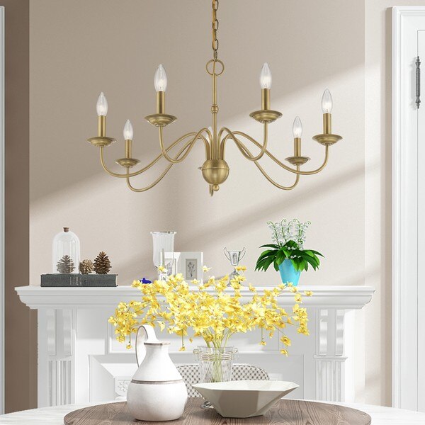 Windsor 7 Light Antique Brass Chandelier