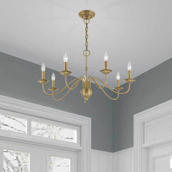 Windsor 7 Light Antique Brass Chandelier