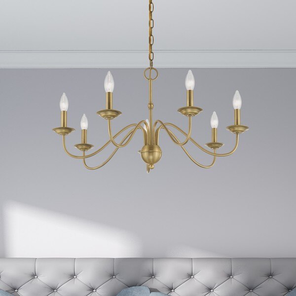 Windsor 7 Light Antique Brass Chandelier