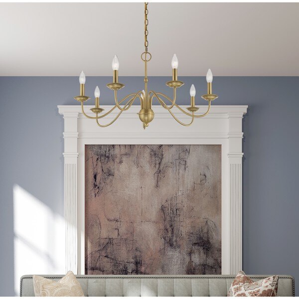 Windsor 7 Light Antique Brass Chandelier