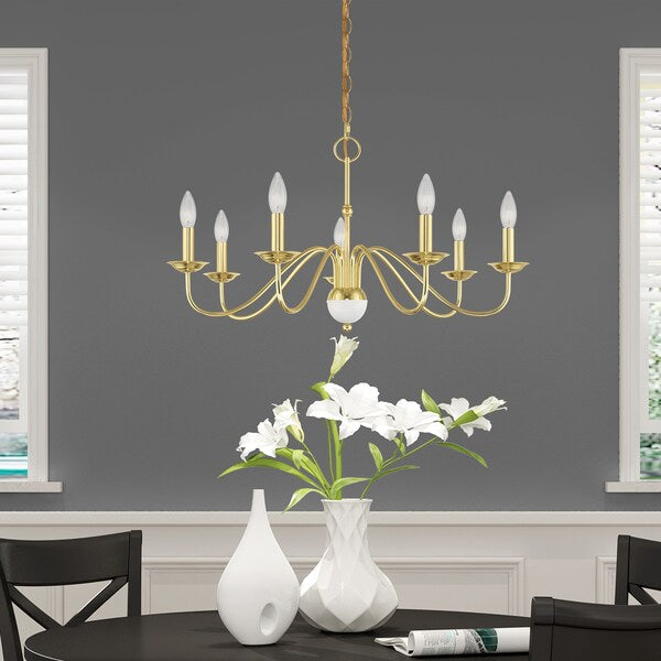 Windsor 7 Light Polished Brass Chandelier