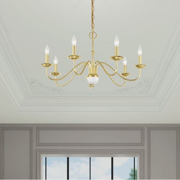 Windsor 7 Light Polished Brass Chandelier