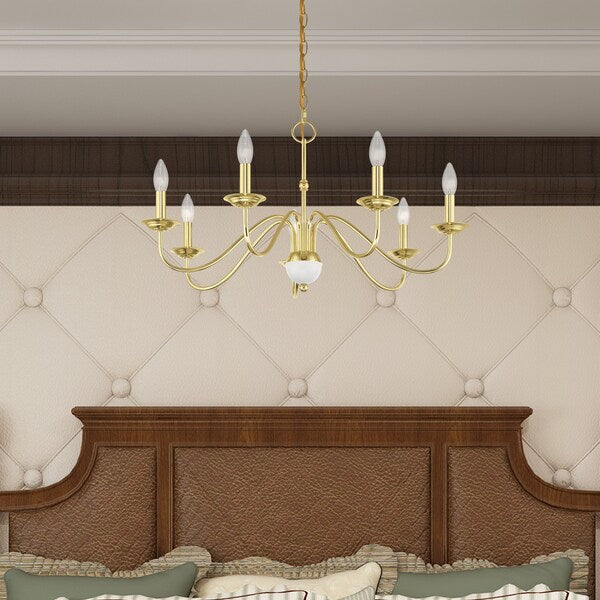 Windsor 7 Light Polished Brass Chandelier