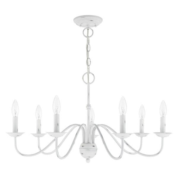 Windsor 7 Light Antique White Chandelier