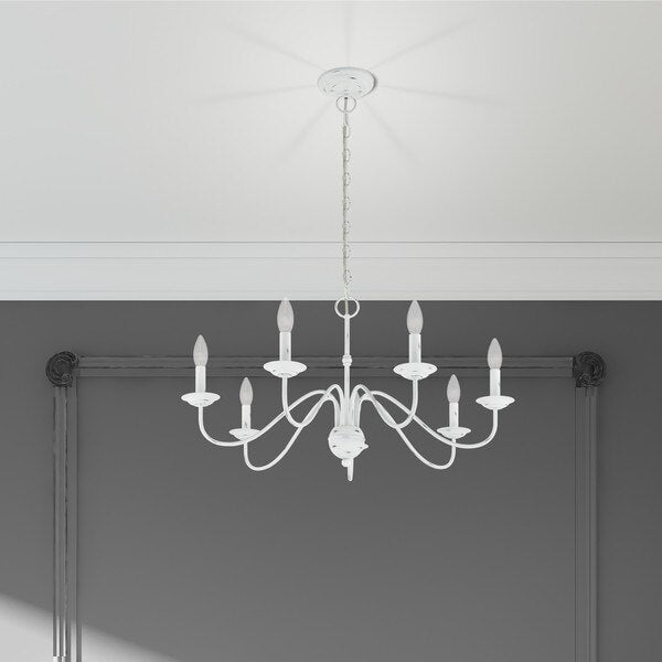 Windsor 7 Light Antique White Chandelier