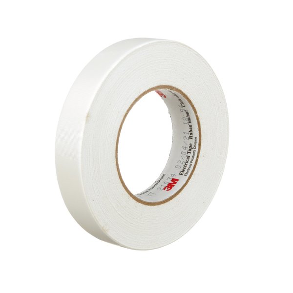 Cloth Tape, 1 In x 60 yd, 7 mil, White, PK36